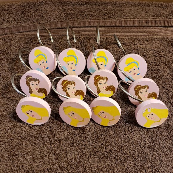 Disney Bath 2 Disney Shower Curtain Rings Hooks Princesses